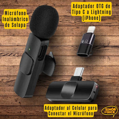 Micrófono Inalámbrico para iPhone y Android