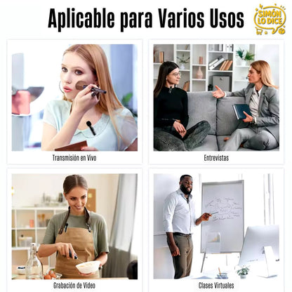 Par de Micrófonos Inalámbricos para iPhone y Android