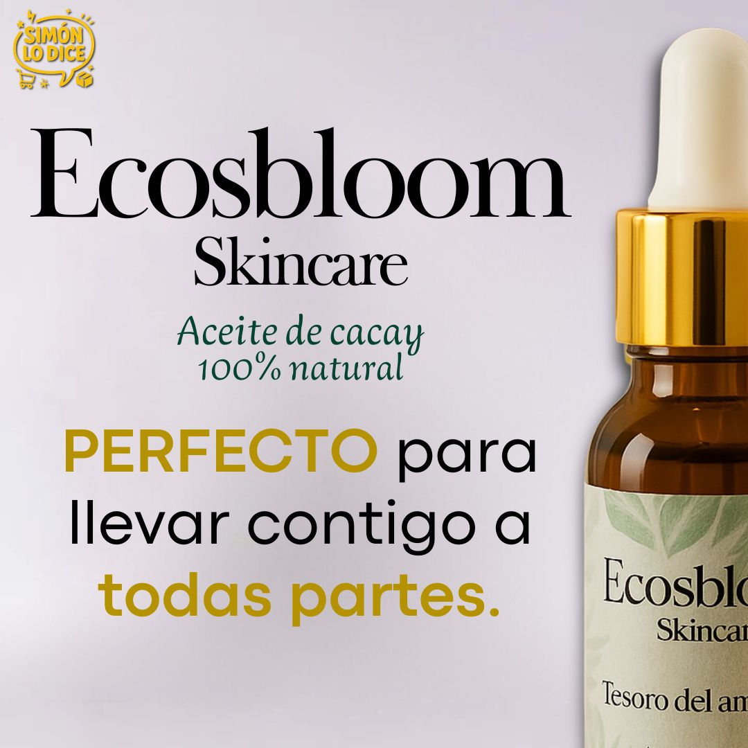 Sérum Facial de Aceite de Cacay ECOSBLOOM – Revierte el Daño, Ilumina y Rejuvenece tu Piel