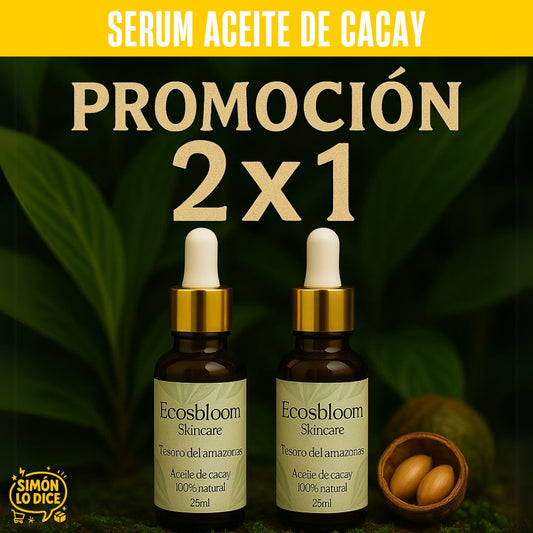 Promoción 2x1 ECOSBLOOM – Sérum Facial de Aceite de Cacay con Retinol para Piel Radiante